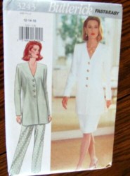 3243 BUTTERICK SO EZ BUTTON TUNIC, SKIRT, PANTS PATTERN 6-10,12-16; 18-22 choice uncut